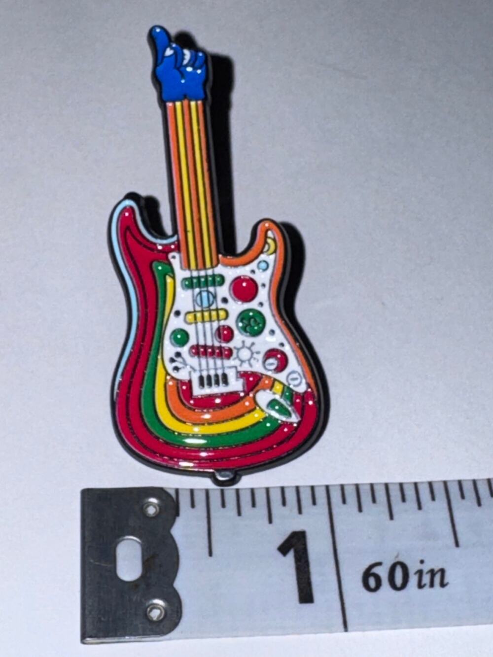 Rainbow Guitar pin brooch
